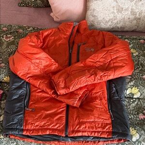 Mountain Hardwear Men's Orange and Black Insulated Puffer Jacket